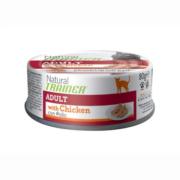 Trainer Natural Adult Umido al Pollo per Gatti 80gr Peso Confezione 80 g – KIT 6x