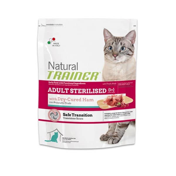 Trainer Natural Gatto Sterilizzato Prosciutto Peso Confezione 7.5 Kg