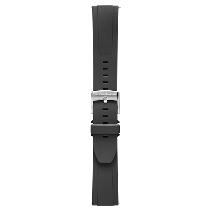 PININFARINA FKM RUBBER WATCH STRAP – BLACK – STEEL BUCKLE Steel Buckle