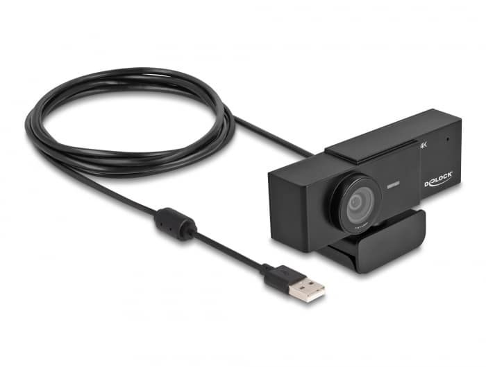 DeLOCK 96400 Webcam da 8 MP 3840 x 2160 pixel USB 2.0 Nero - nuovo