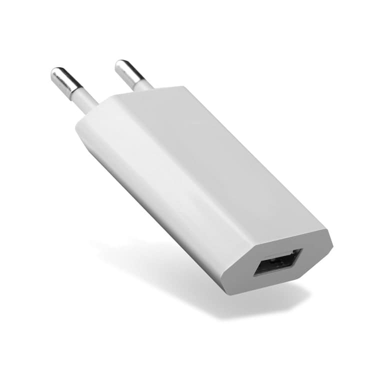 Caricatore di rete 1 USB 1A bianco design piatto - nuovo