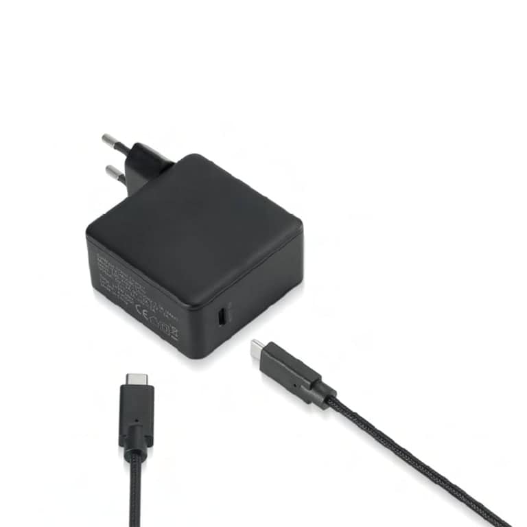 HEDEN – Bundle caricatore USB-C + cavo USB-C/USB-C da 2 m – caricatore USB-C a 1 porta da 100 W – PD 3.0/QC3.0 – nero – in borsa – nuovo