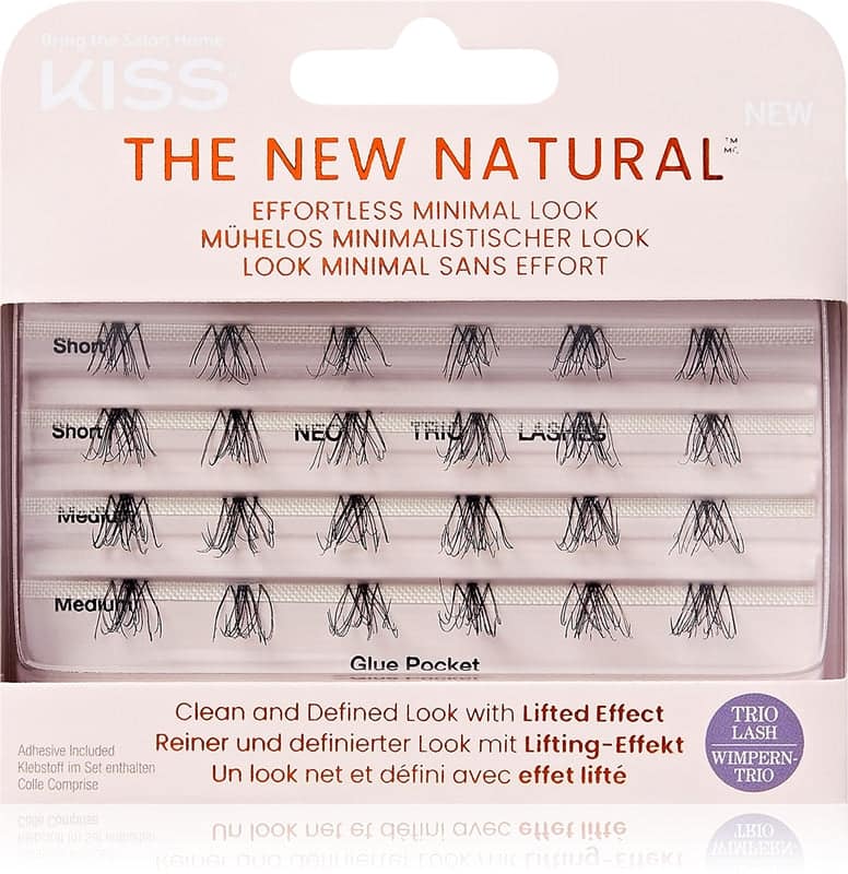 KISS The New Natural Effortless Minimal Look ciglia finte monociuffo senza nodo Trio 01 24 pezzi
