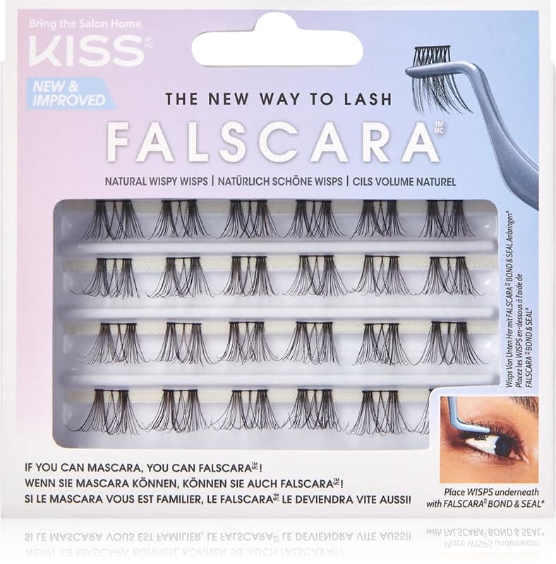 KISS Falscara Wisp ciglia finte a ciuffi con nodo Natural Wispy Wisps 24 pezzi