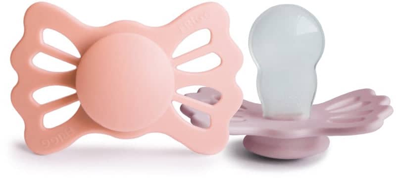 FRIGG Lucky Size 2:6-18 mesi ciuccio Pretty in Peach/Primrose 2 pezzi