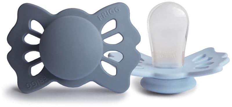 FRIGG Lucky Size 1:0-6 mesi ciuccio Slate/Powder Blue 2 pezzi