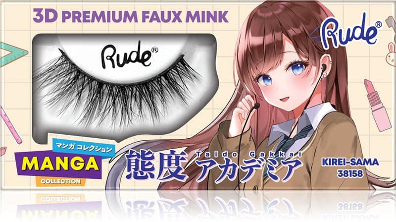 Rude Cosmetics Manga Collection 3D Premium ciglia finte tipo Kirei-Sama 2 pezzi