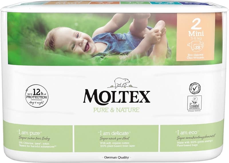 Moltex Pure & Nature Mini Size 2 pannolini ECO usa e getta 3-6 kg 38 pezzi