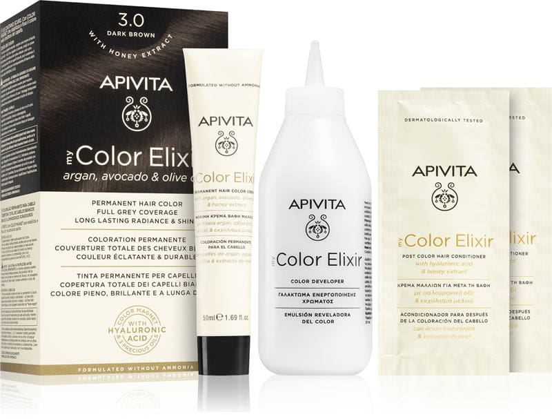 Apivita My Color Elixir tinta per capelli senza ammoniaca colore 3.0 castano scuro