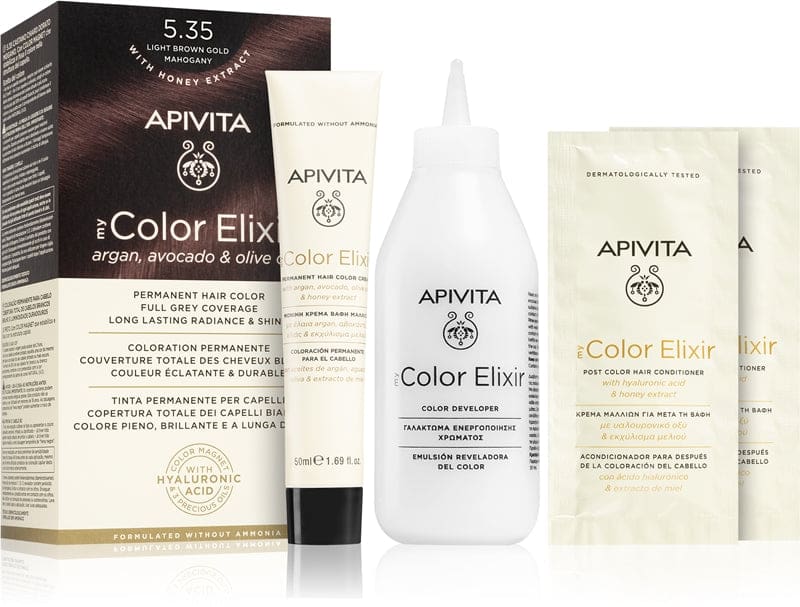 Apivita My Color Elixir tinta per capelli senza ammoniaca colore 5.35 Mogano dorato marrone chiaro