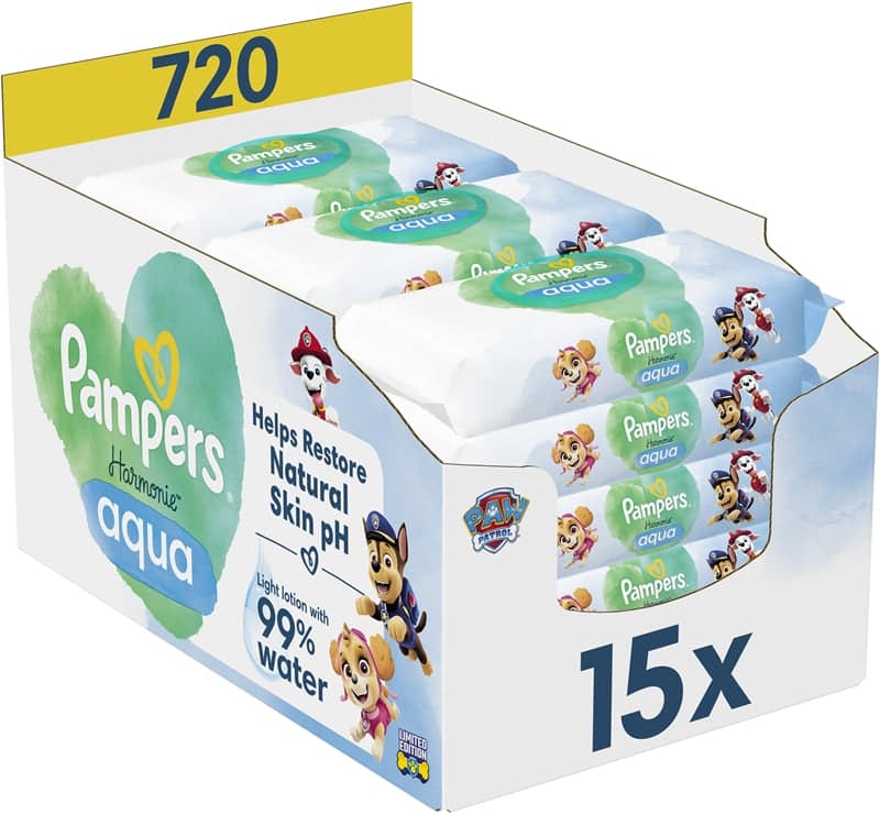 Pampers Harmonie Aqua Paw Patrol salviette detergenti umidificate per bambini 720 pezzi