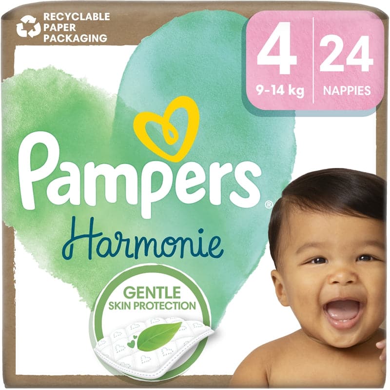 Pampers Harmonie Taglia 4 pannolino monouso 9-14 kg 24 pezzi