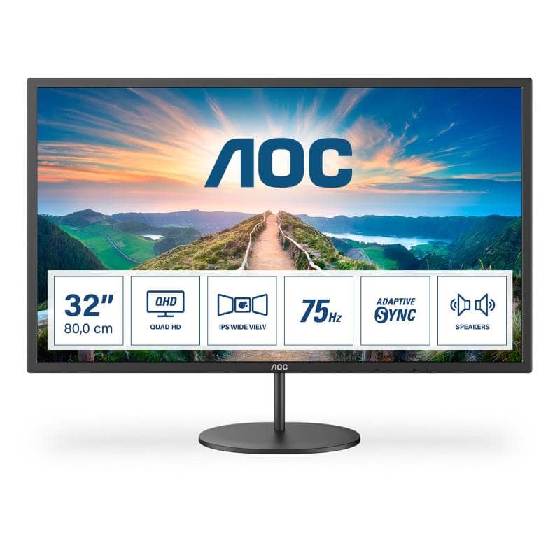 Aoc q32v4 31.5 2k uhd formato 16:9 contrasto 1.200:1 1xhdmi 1xdisplay port colore nero garanzia italia