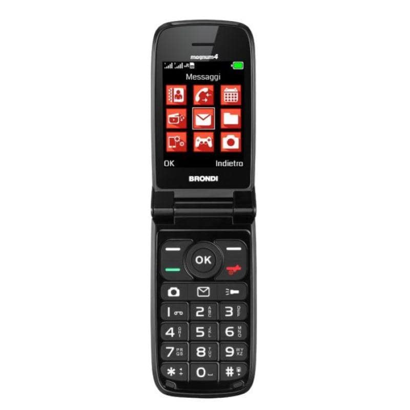 Brondi magnum 4 dual sim 2.8 clamshell fotocamera bluetooth radio fm italia black