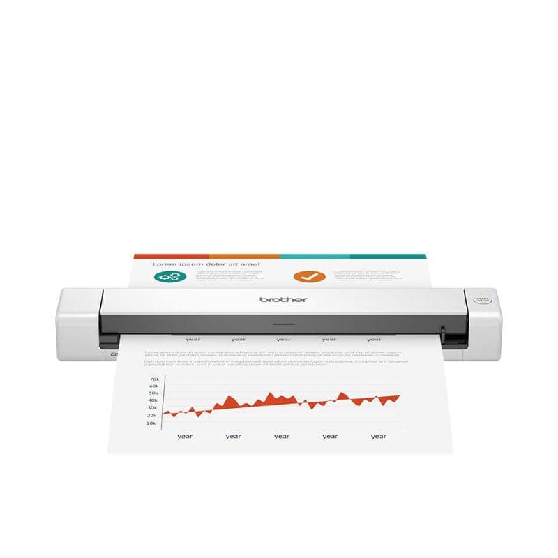 Brother ds640 scanner portatile a4, risoluzione 600x600dpi 15 ppm b-n e colore autoalimentato tramite usb