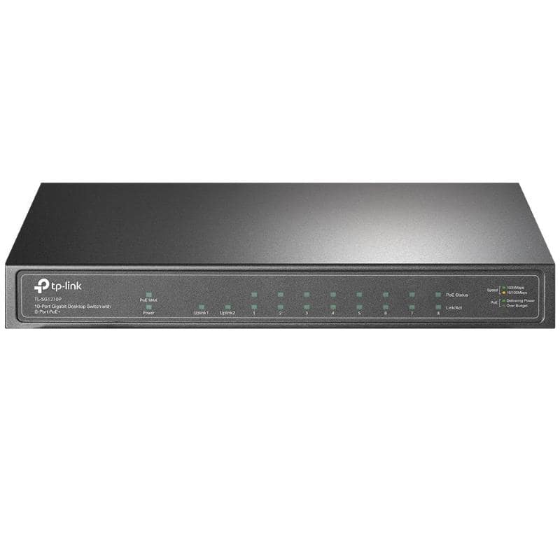 Tp-link tl-sg1210p switch gigabit ethernet 10-100-1000 supporto power over ethernet grigio