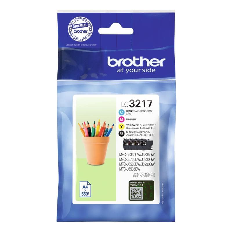 Brother multipack lc-3217val cartucce nero + ciano + magenta + giallo