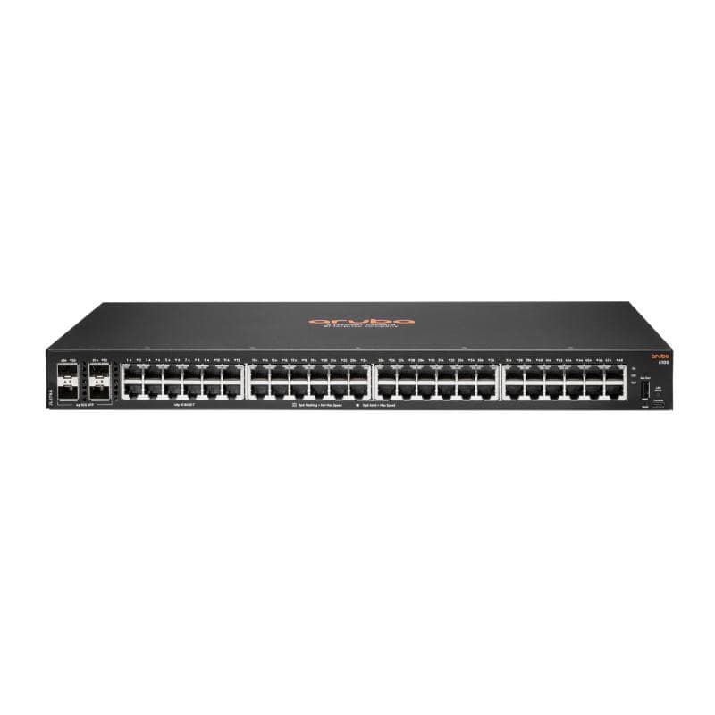 Hpe aruba 6100 48g 4sfp+ switch gestito l3 48 x 10/100/1000 + 4 x 1 gigabit / 10 gigabit sfp+ flusso d`aria da laterale a laterale montabile su rack