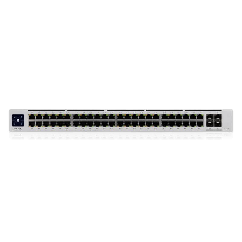 Ubiquiti usw-pro-48-poe-eu switch gestito l2/l3 48 porte gigabit 10/100/1000 di cui 40 porte poe+ 8 porte poe++ (poe 600 w) 4 porte sfp+ montabile a rack