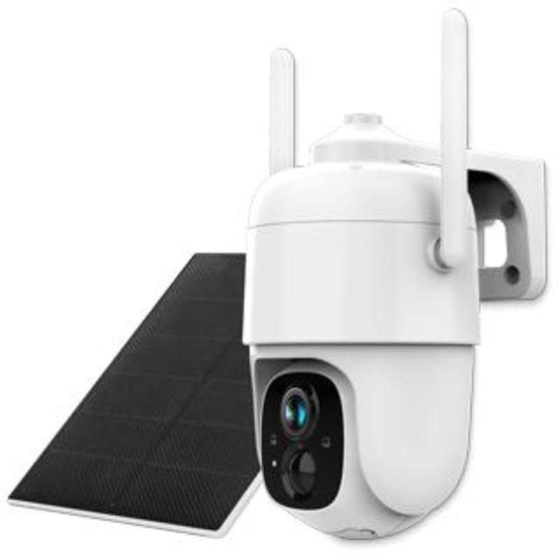Atlantis a16-vl66p telecamera di sorveglianzaip ip wi-fi full hd 2mp motorizzata interno esterno a batteria ricaricabile pannello solare visione notturna slot sd bianco