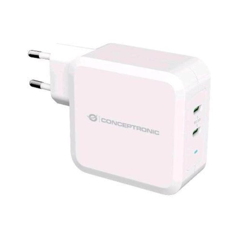 Conceptronic althea08w caricabatterie gan 2 porte usb-c pd da 100w bianco