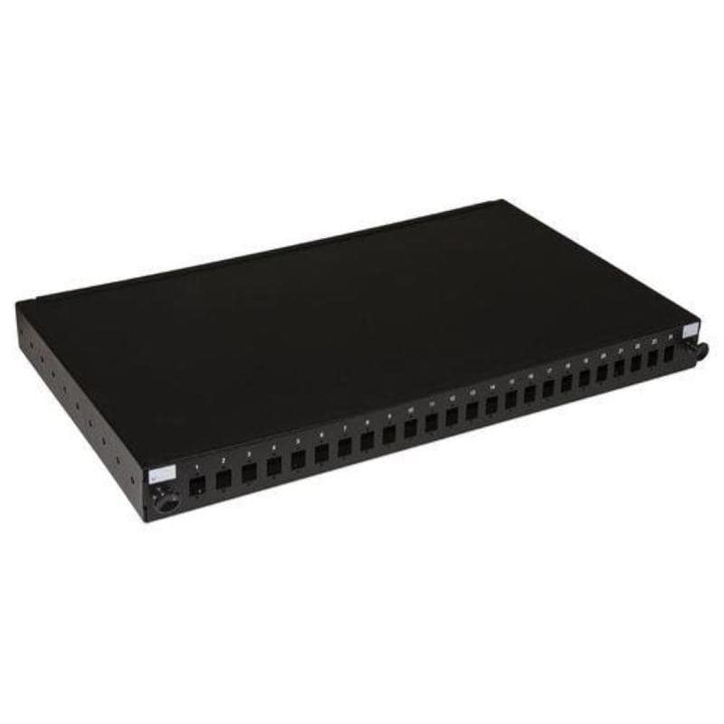 Link pannello fibra ottica 19“ con 24 porte sc simplex o lc duplex profondita` 250mm nero con accessori