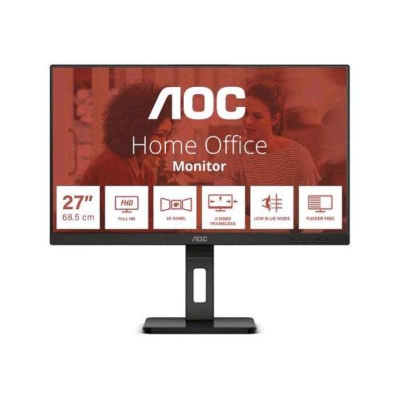 Aoc 27e3qaf 27 led full hd ips 1000:1 4 ms 75hz altoparlanti 18 w hub usb hdmi vga displayport
