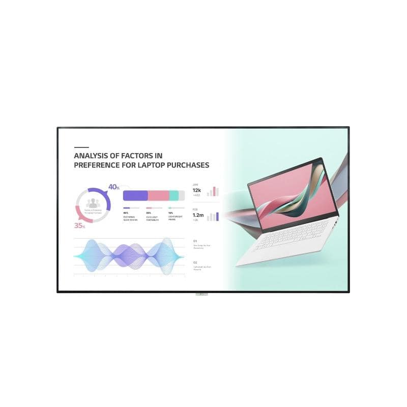 Lg 98uh5j-h visualizzatore di messaggi pannello piatto per segnaletica digitale 98“ lcd wi-fi 500 cd-m² 4k ultra hd nero web os 24-7