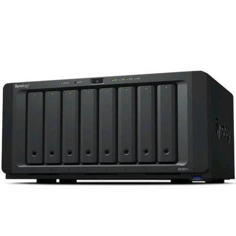 Synology diskstation ds1821+ amd ryzen v1500b 2.2ghz ram 4gb-8 bay hdd/ssd 2.5/3.5 black