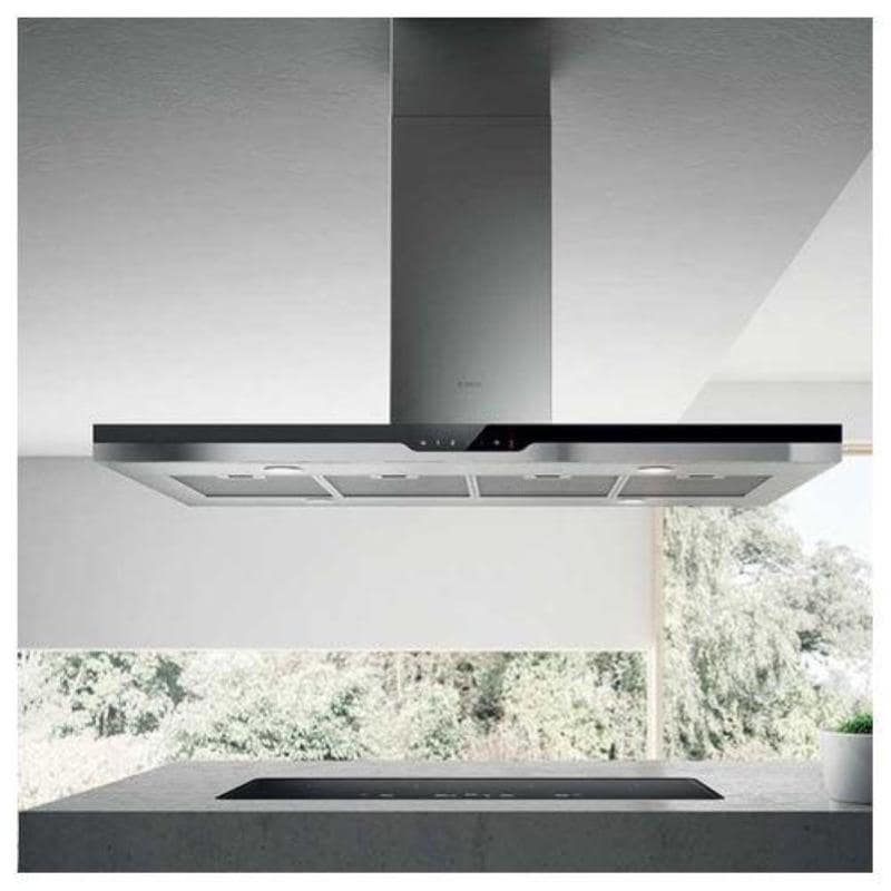 Elica prf0110535 top sense cappa ad isola ixbl-f-120×60 nera acciaio inox classe a