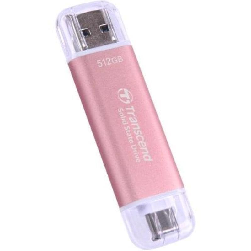 Transcend esd310 ssd esterno 512gb usb a e usb-c 3.2 gen 2 (3.1 gen 2) 10 gbit/s rosa