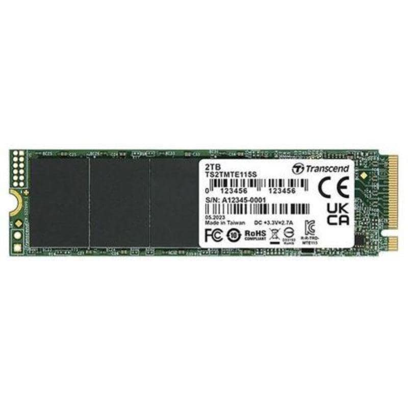Transcend 115s ssd 2.000gb m.2 nvme pci express 3.0 3d nand lettura 3200 mb/s 200000 iops scrittura 1900 mb/s 250000 iops