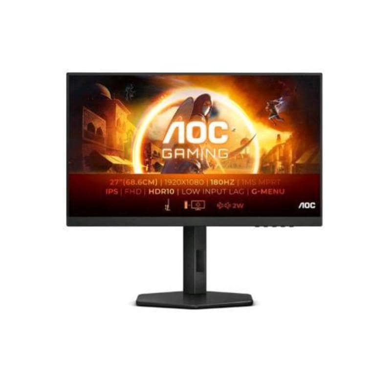 Aoc 27g4x gaming 27 led full hd ips 300 cd/mq 1000:1 hdr10 1ms 180hz 2 x hdmi 1 x displayport nero