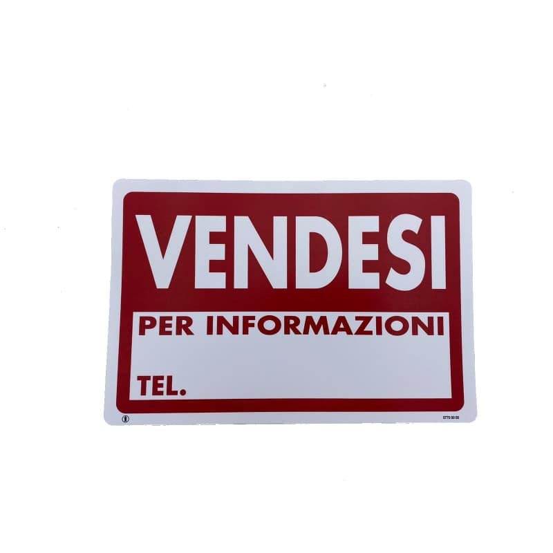 Cartello Dakota 20x30 cm VENDESI colore rosso e bianco