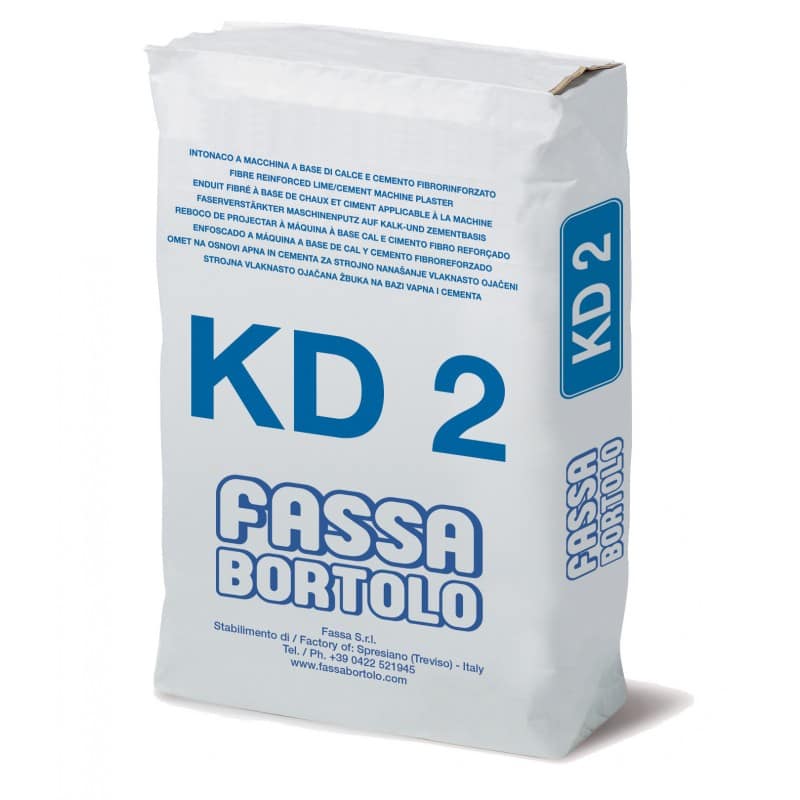 Intonaco cementizio Fassa KD2 fibrorinforzato (Sacco da 25 Kg)