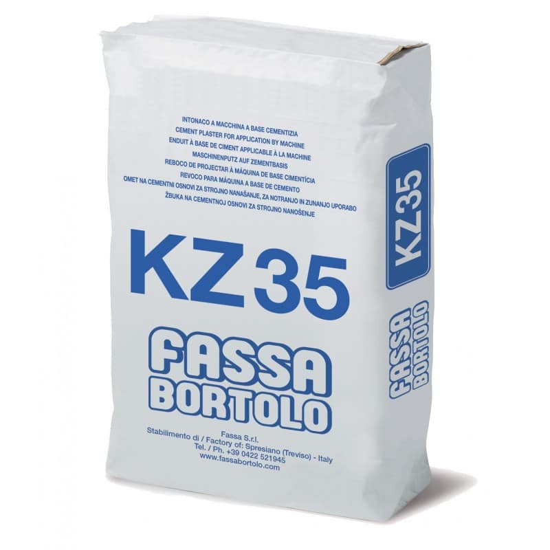 Intonaco di fondo Fassa KZ35 con idrorepellente per zoccolatura (Sacco da 25 kg)