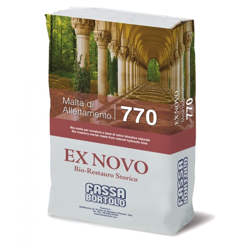 Bio-malta Fassa di allettamento 770 muratura a base di calce idraulica naturale NHL 3,5 (Sacco da 25 kg)