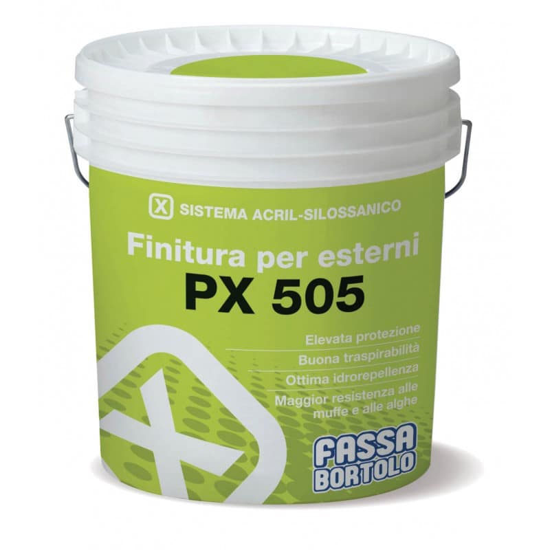 Finitura Fassa PX505 acril-silossanica riempitiva bianca (Secchio da 5 e 14 lt)