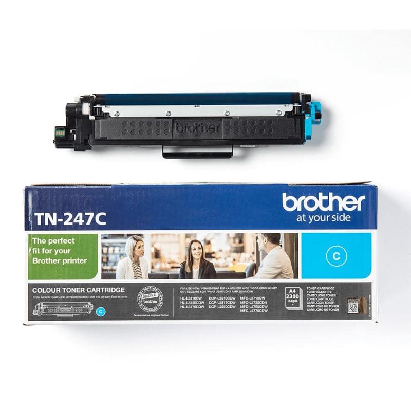 Brother tn-247c toner ciano alta capacita` 2.300 pag per hll3210cw / hll3230cdw / hll3270cdw / dcpl3550cdw / mfcl3730cdn / mfcl3750cdw / mfcl3770cdw