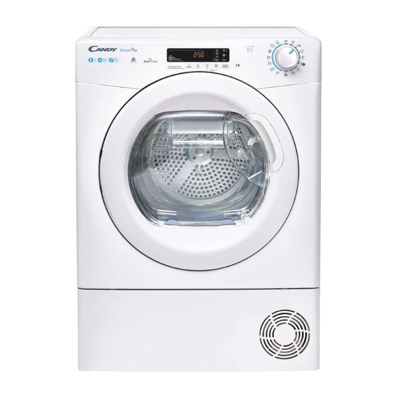 Candy smart pro csoe h8a2de-s asciugatrice a pompa di calore 8kg classe a++ programma cicli rapidi, easycase programma lana controllo remoto 596x607x850