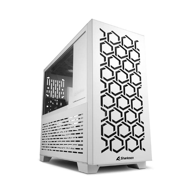 Sharkoon ms-y1000 micro tower mini-atx micro-atx pannello laterale in vetro temperato 2xusb 3.0 1×80 ventola pwm 3×120 ventole pwm white