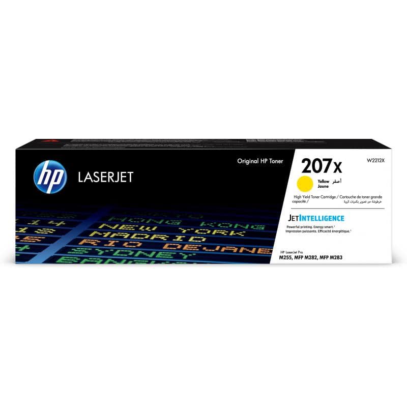 Hp 207x toner giallo alta resa 2.450 pagine per color laserjet pro mfp m282nw, mfp m283fdn, mfp m283fdw