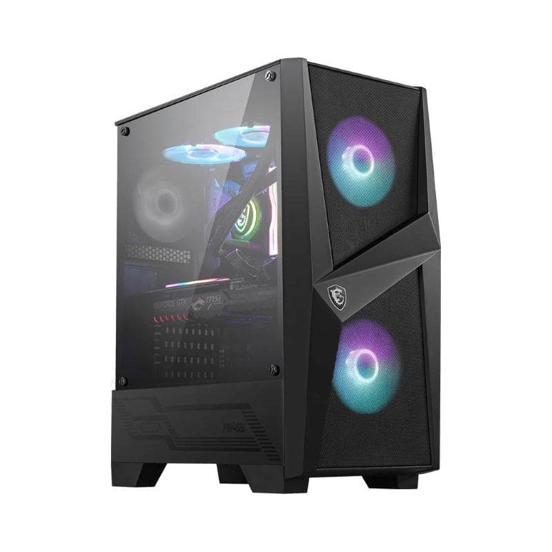 Msi mag forge 100r case midi tower atx ventole anteriori 2x120mm installate pannello laterale in vetro temperato colore nero
