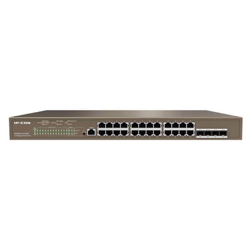 Ip-com g5328p-24-410w switch gestito l3 24 porte gigabit poe+ 4p sfppoe max 370 w 30 w a porta