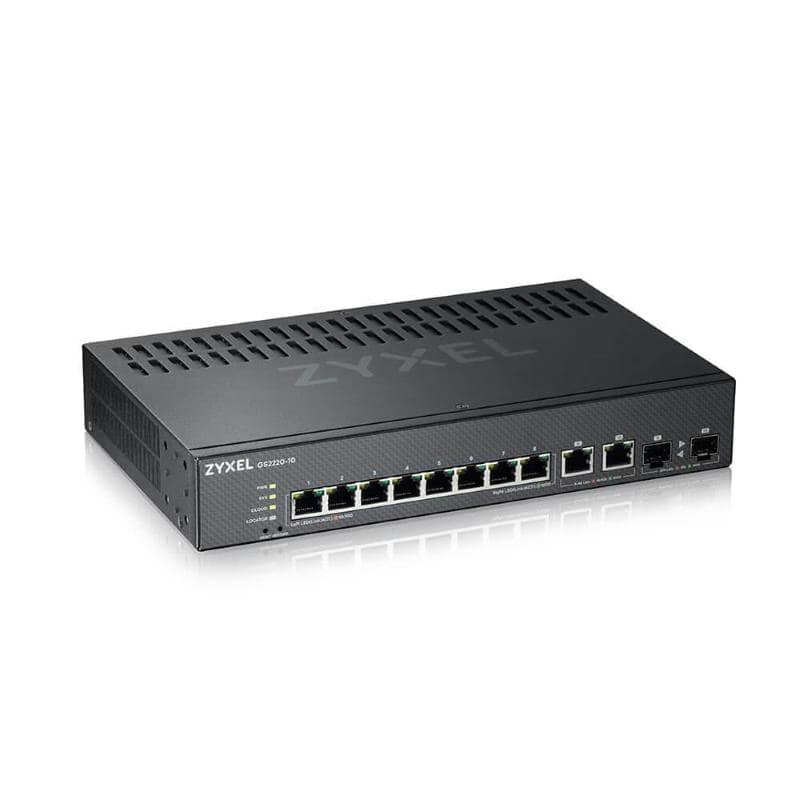 Zyxel gs2220-10-eu0101f switch di rete gestito l2 8 x 10/100/1000 + 2 x combo gigabit sfp montabile su rack nero