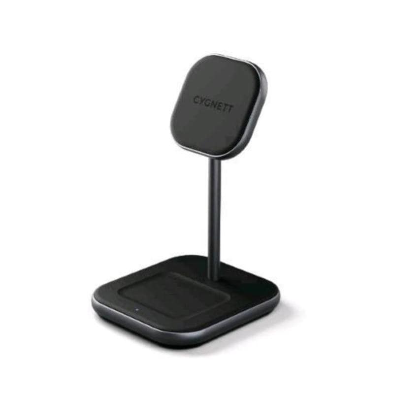 Cygnett magdesk base di ricarica wireless doppio telefono e airpod nero