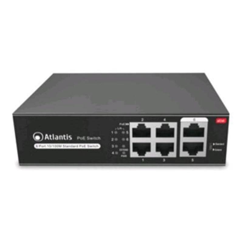 Atlantis a02-f6p4-65w switch poe 6 porte 10/100 di cui 4 poe 65 w