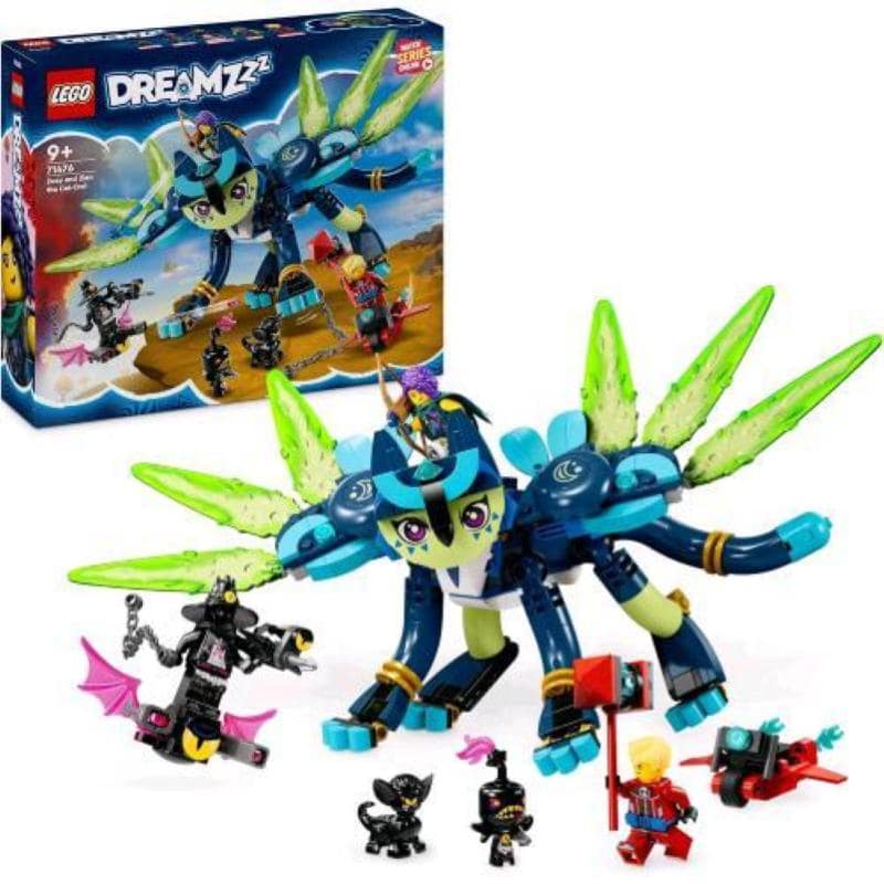 Lego dreamzzz zoey e zian il gatto gufo set con animali giocattolo 3 minifigure e moto volante da costruire