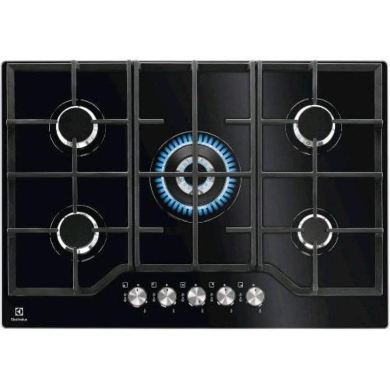 Electrolux egg7536k piano cottura da incasso a gas 5 fuochi 75cm nero