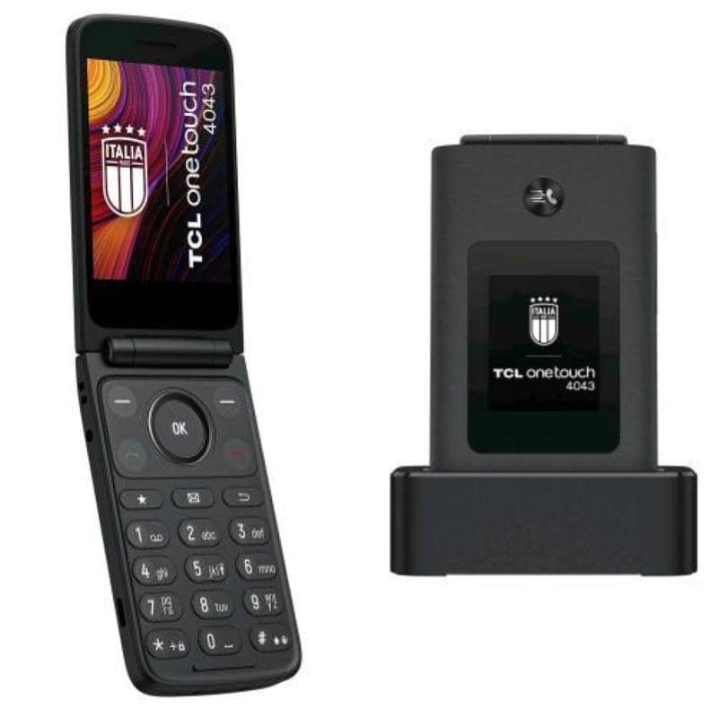 Tcl onetouch 4043 dual sim 4g 3.2 easy phone clamshell tasti grandi ed icone grandi tasto sos torcia 4g italia night grey